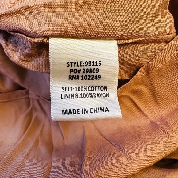 Skies are Blue Diana Poplin Tiered Ruffle Maxi Dress Tuscan Tan Size Medium - Picture 8 of 14